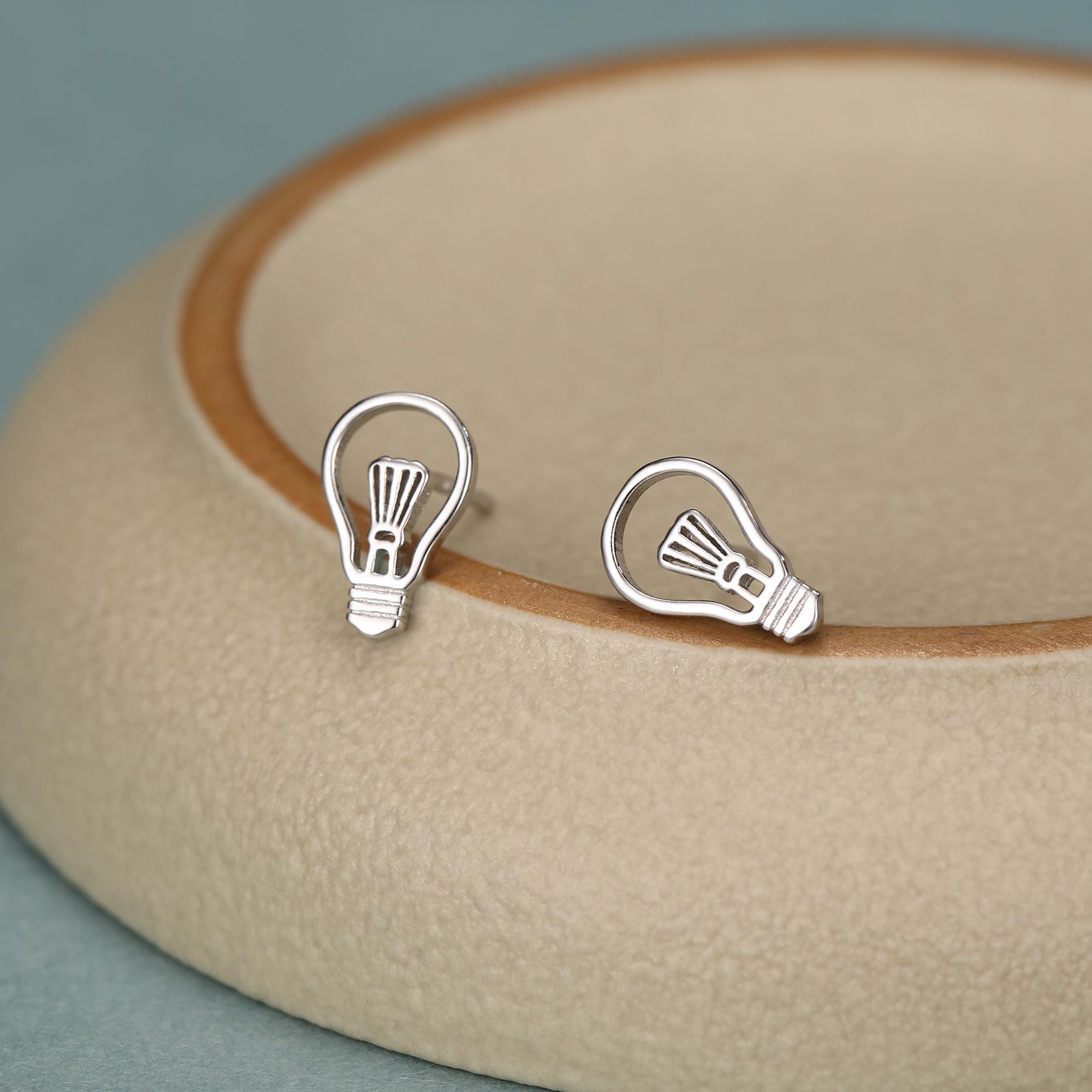 Sterling Silver Lightbulb Stud Earrings