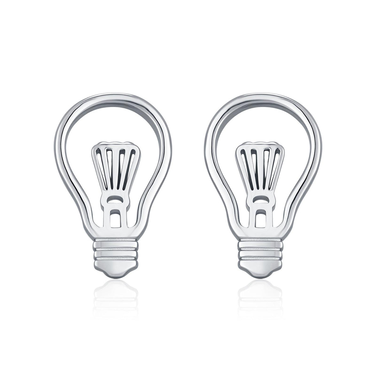 Sterling Silver Lightbulb Stud Earrings