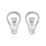 Sterling Silver Lightbulb Stud Earrings