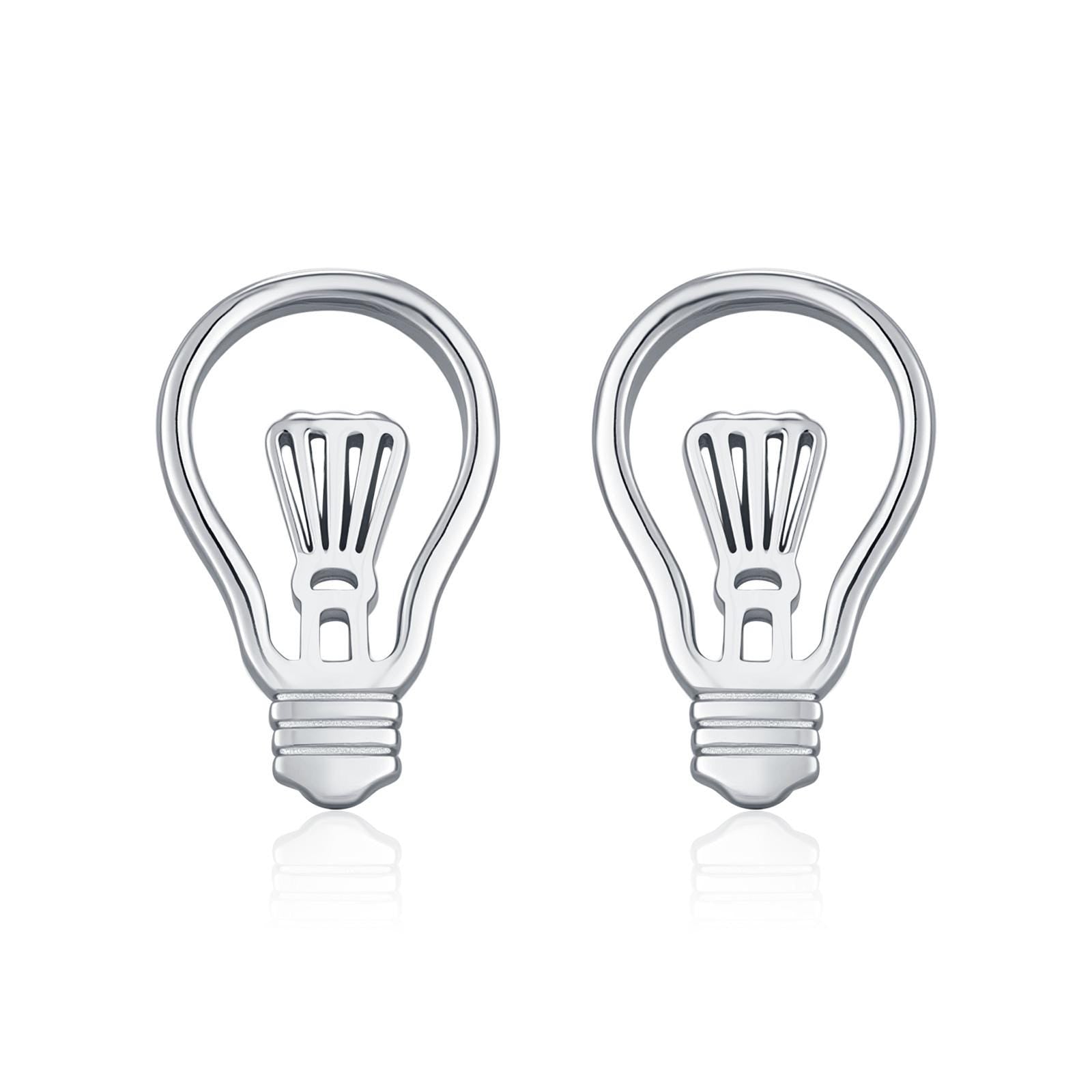 Sterling Silver Lightbulb Stud Earrings