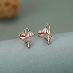 Sterling Silver Snowdrop Flower 16G Flat Back Earrings