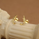 Sterling Silver Acanthus Leaf 16G Flat Back Earrings