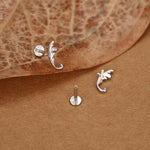Sterling Silver Acanthus Leaf 16G Flat Back Earrings