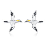 Sterling Silver Gannet Seabird Stud Earrings