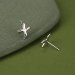 Sterling Silver Gannet Seabird Stud Earrings