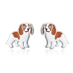 Sterling Silver Cavalier King Charles Spaniel Stud Earrings