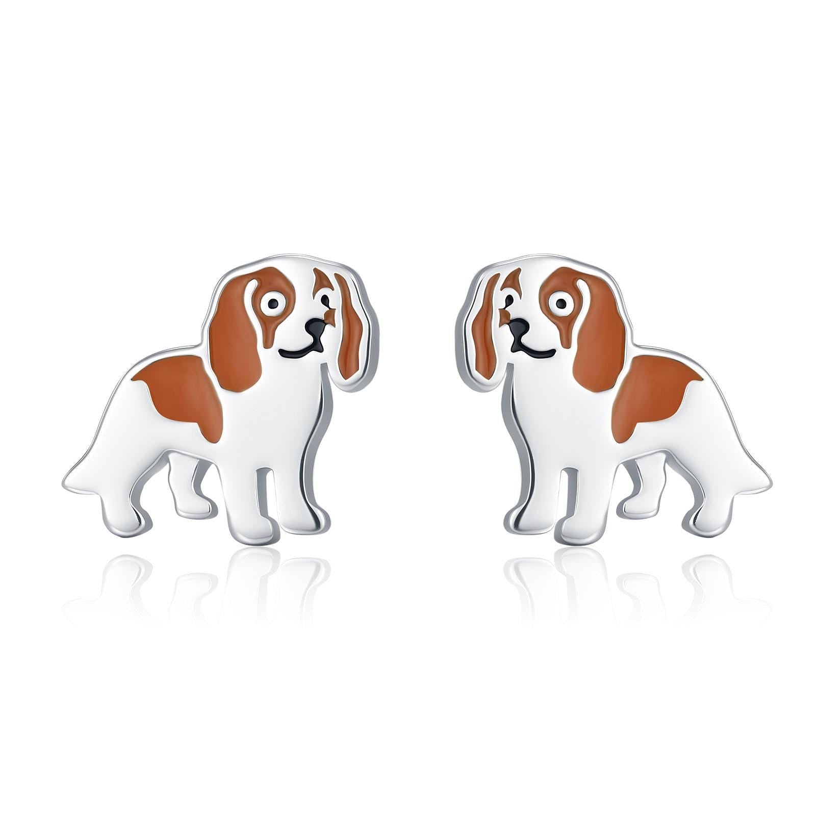 Sterling Silver Cavalier King Charles Spaniel Stud Earrings