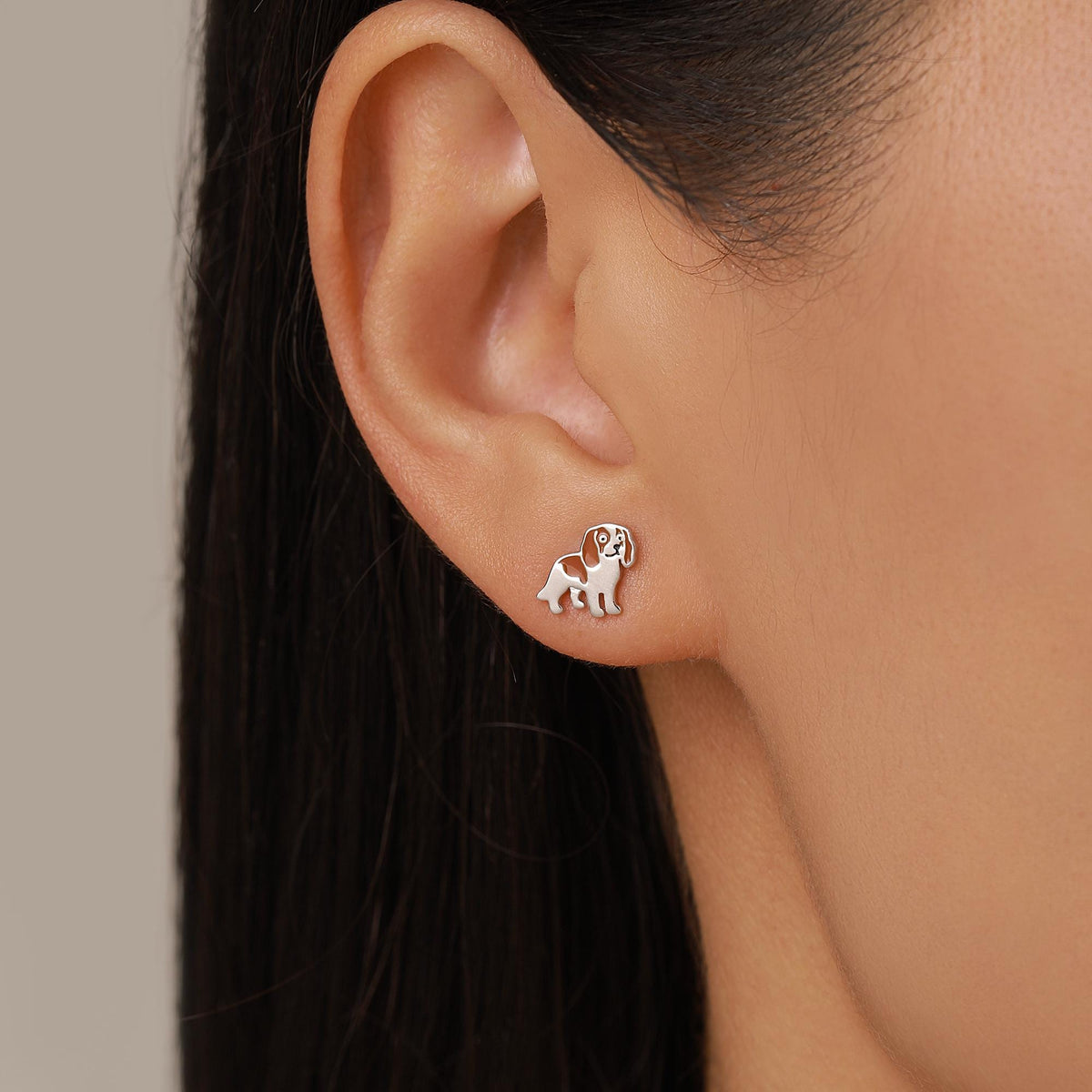 Sterling Silver Cavalier King Charles Spaniel Stud Earrings