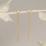 Sterling Silver Pearl Threader Earrings