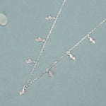 Sterling Silver Diamond Charm Dangle Choker Necklace
