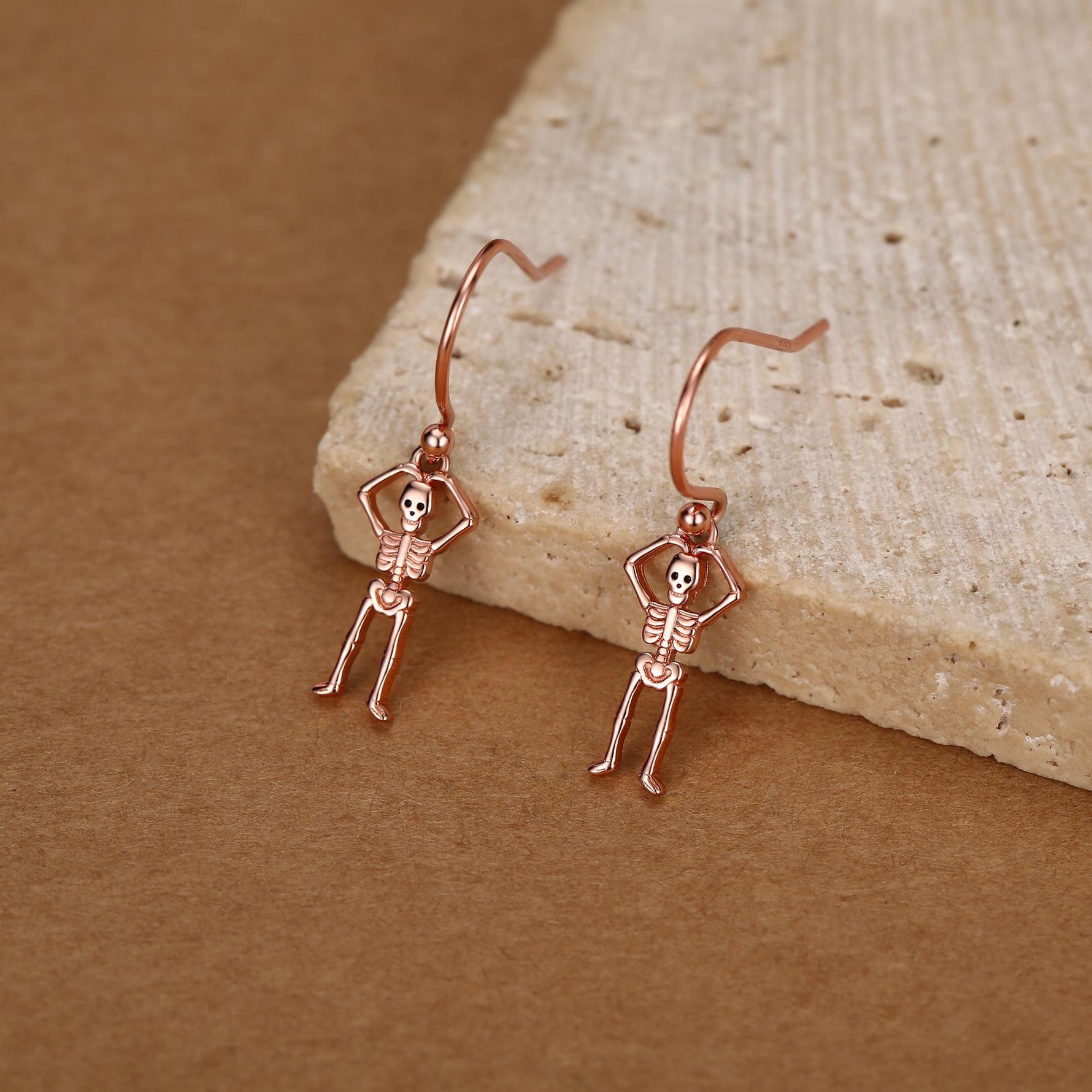 Sterling Silver Dancing Skeleton Drop Earrings