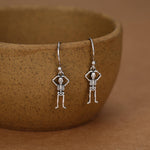 Sterling Silver Dancing Skeleton Drop Earrings