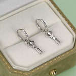 Sterling Silver Dancing Skeleton Hoop Earrings