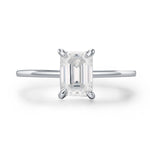 1 Carat Emerald Cut Moissanite Engagement Ring