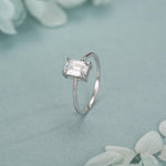 1 Carat Emerald Cut Moissanite Engagement Ring