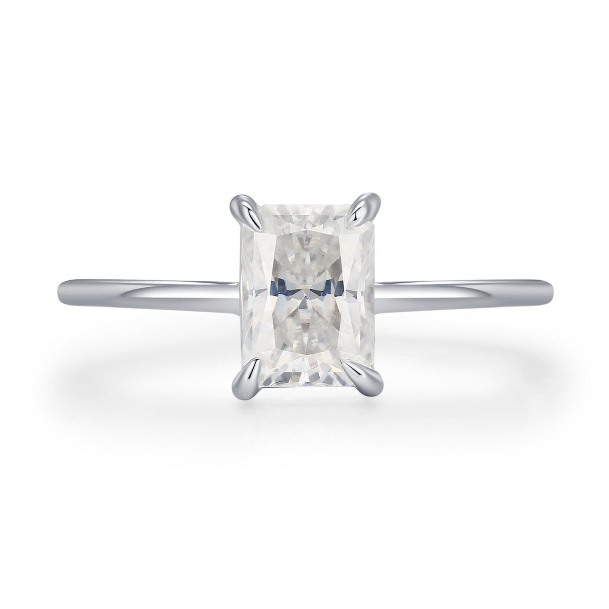 1 Carat Radiant Cut Moissanite Engagement Ring