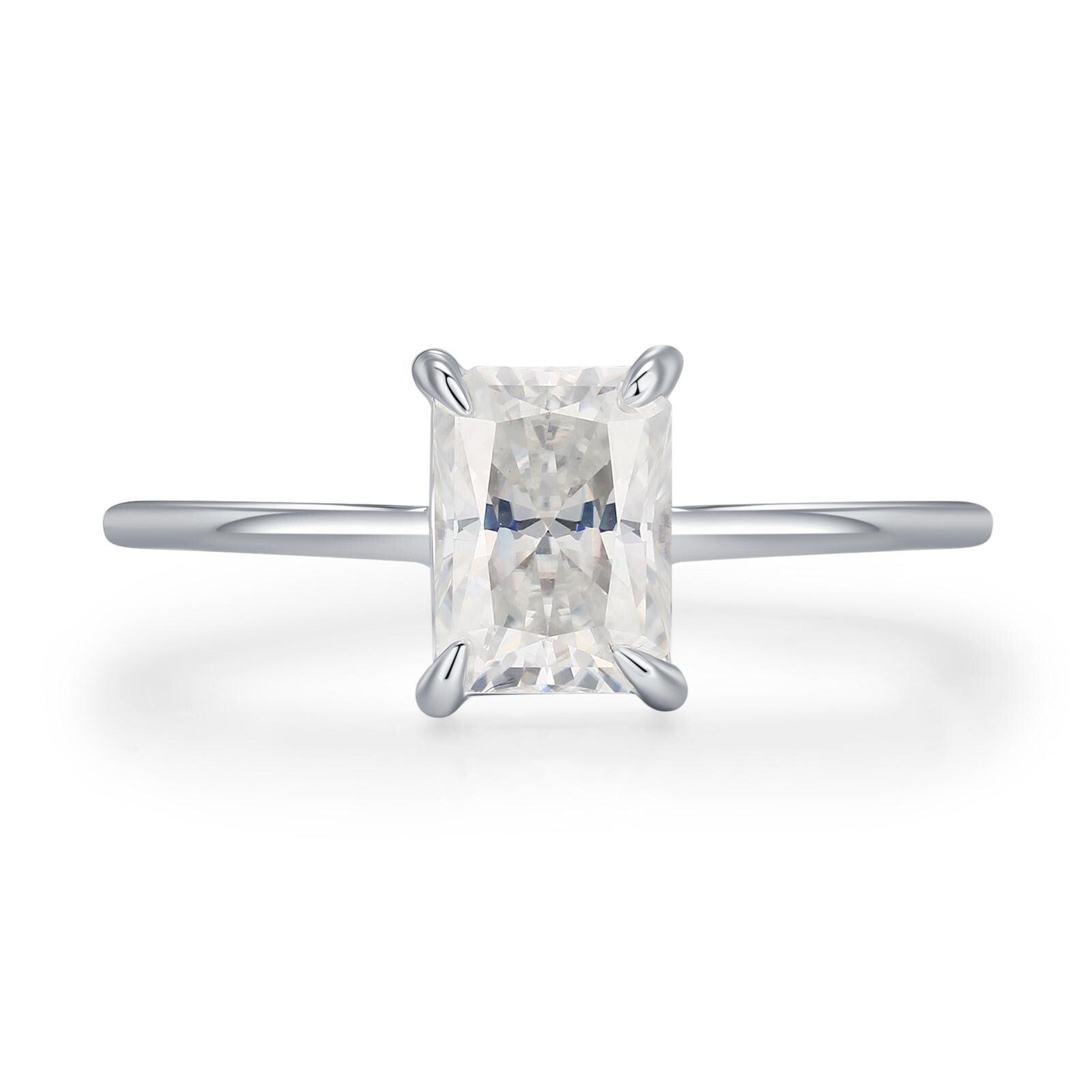 1 Carat Radiant Cut Moissanite Engagement Ring