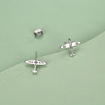 Sterling Silver Spitfire Plane Stud Earrings