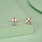 Sterling Silver Spitfire Plane Stud Earrings