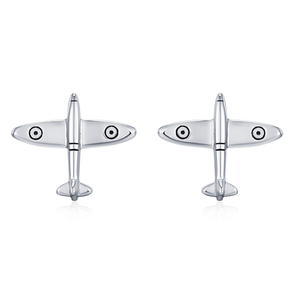 Sterling Silver Spitfire Plane Stud Earrings