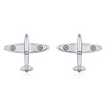 Sterling Silver Spitfire Plane Stud Earrings