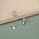 Sterling Silver Celtic Cross Stud Earrings