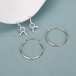 Sterling Silver Dopamine Molecule Hoop Earrings