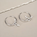 Sterling Silver Serotonin Molecule Hoop Earrings