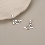 Sterling Silver Serotonin Molecule Hoop Earrings