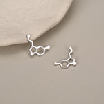 Sterling Silver Serotonin Molecule Charms for Hoop Earrings or Necklace