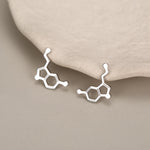 Sterling Silver Serotonin Molecule Charms for Hoop Earrings or Necklace