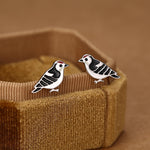 Sterling Silver Woodpecker Bird Stud Earrings