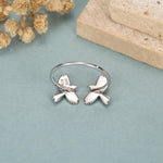 Sterling Silver Enamel Two Magpies Open Ring