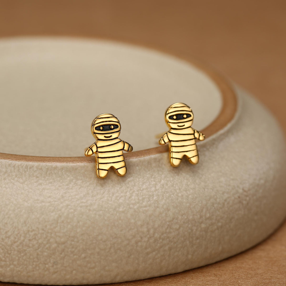 Sterling Silver Mummy Stud Earrings