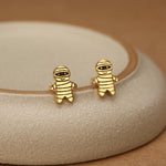Sterling Silver Mummy Stud Earrings