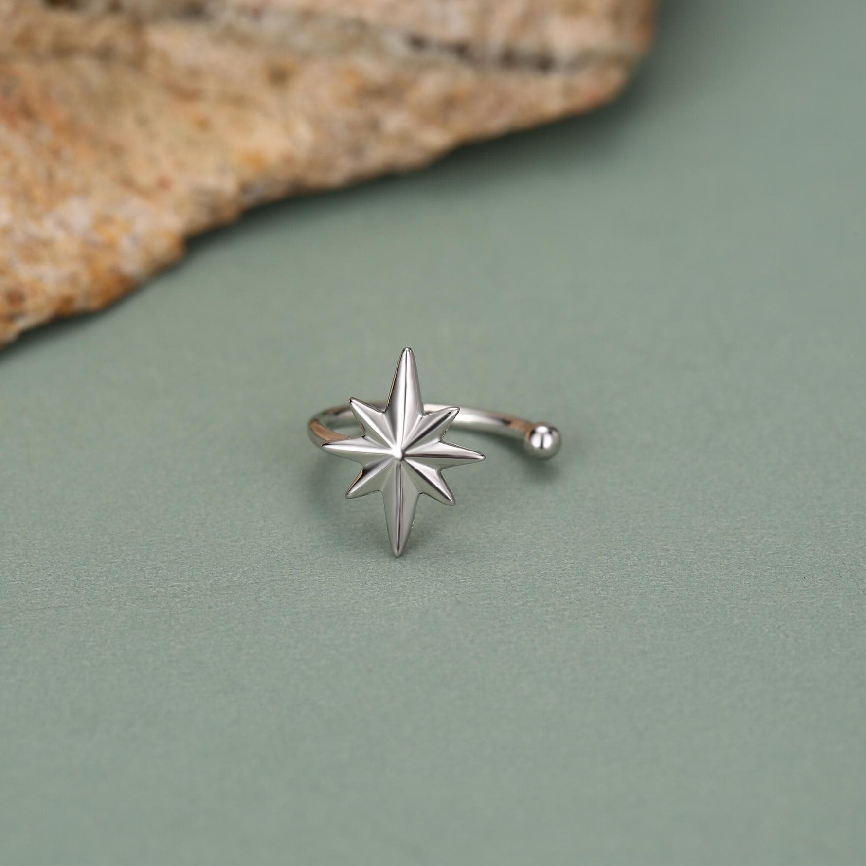 Sterling Silver North Star Ear Cuff