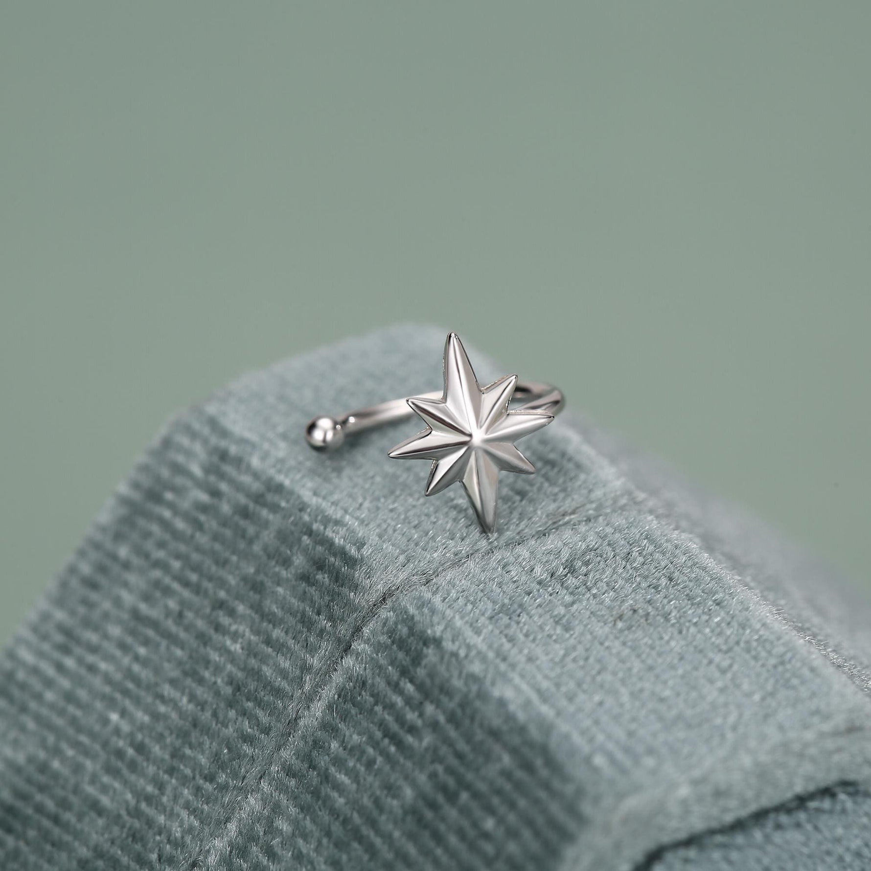 Sterling Silver North Star Ear Cuff