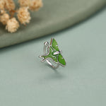 Sterling Silver Green Luna Moth Ear Cuff