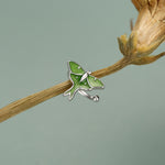 Sterling Silver Green Luna Moth Ear Cuff