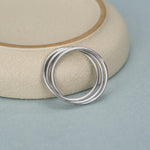 Sterling Silver 3 Band Interlocking Ring