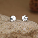 Sterling Silver Grim Reaper Stud Earrings