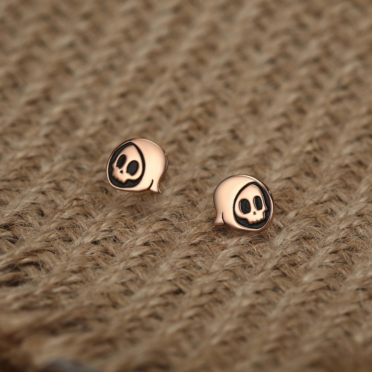 Sterling Silver Grim Reaper Stud Earrings