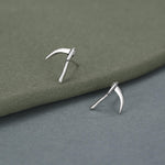 Sterling Silver Scythe Stud Earrings