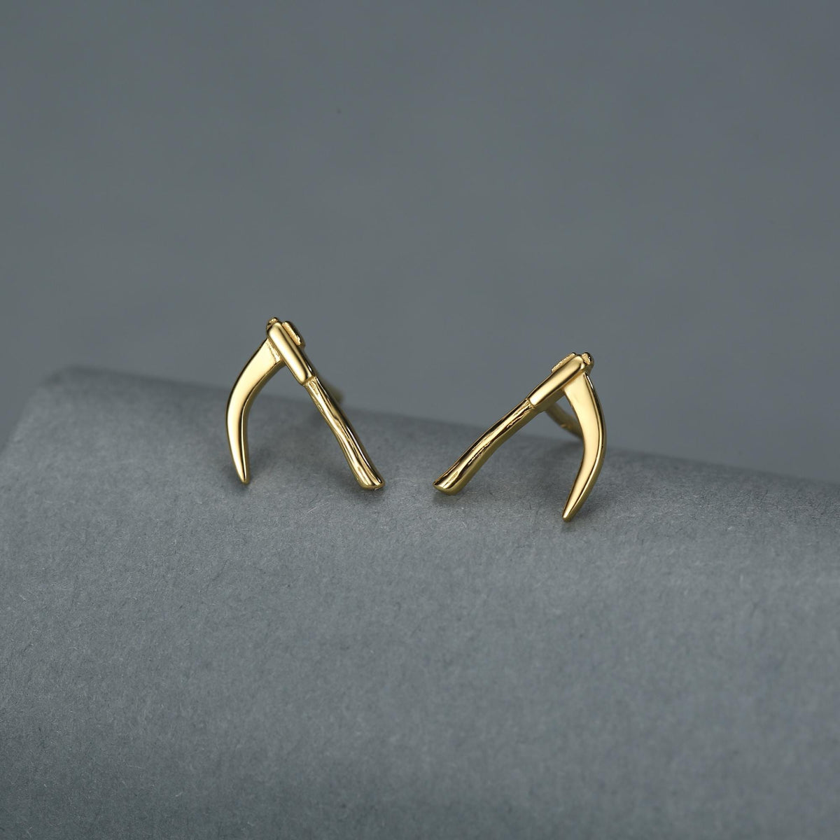Sterling Silver Scythe Stud Earrings