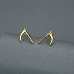Sterling Silver Scythe Stud Earrings