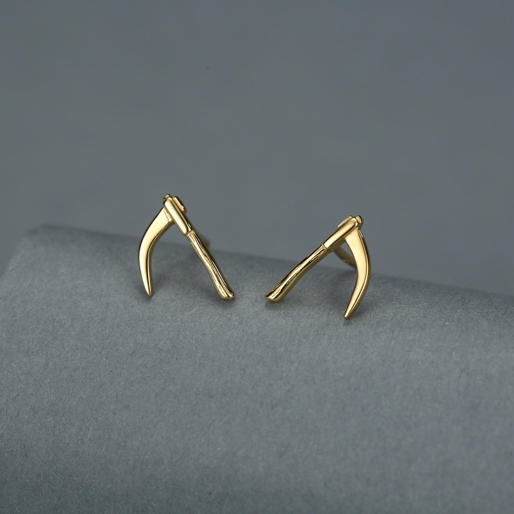 Sterling Silver Scythe Stud Earrings