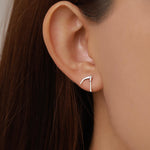 Sterling Silver Mismatched Grim Reaper and Scythe Stud Earrings