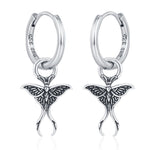 Sterling Silver Luna Moth Earring Charms For Hoop Earrings