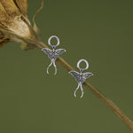 Sterling Silver Luna Moth Charm Hoop Earrings