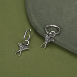 Sterling Silver Luna Moth Charm Hoop Earrings